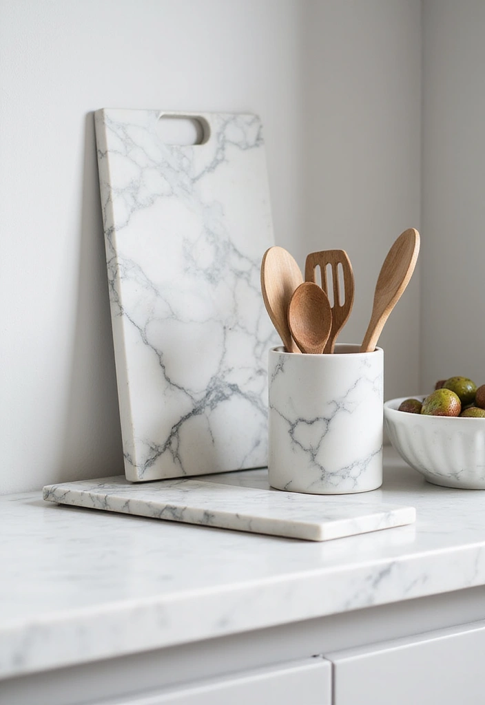 28 White Marble Kitchen Decor Ideas For Timeless Style 7 28 White Marble Kitchen Decor Ideas For Timeless Style - 3. Charming Marble Kitchen Accessories