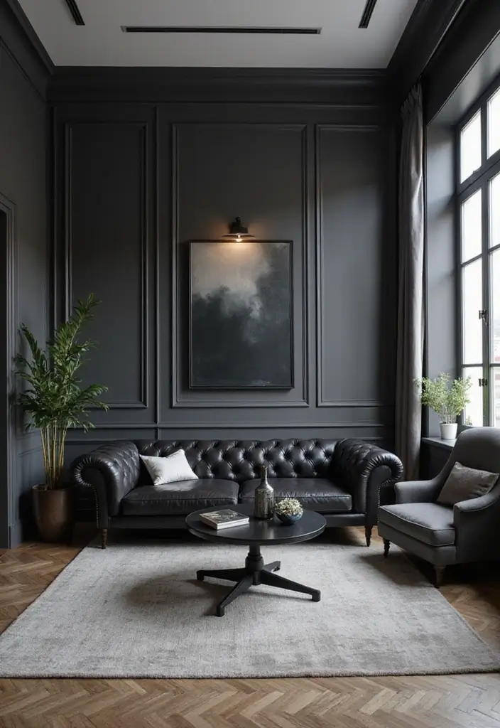29 Black Leather Couch Office Decor Ideas For Professional Spaces 50 29 Black Leather Couch Office Decor Ideas For Professional Spaces - 14. Embrace a Monochromatic Scheme