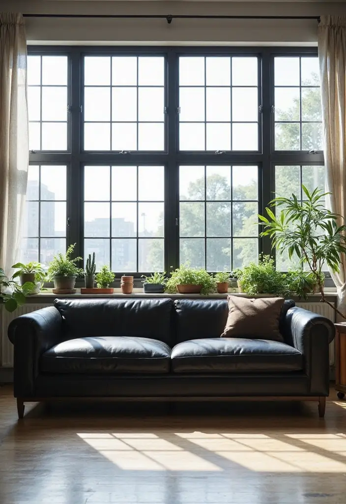 29 Black Leather Couch Office Decor Ideas For Professional Spaces 69 29 Black Leather Couch Office Decor Ideas For Professional Spaces - 23. Leverage Natural Light