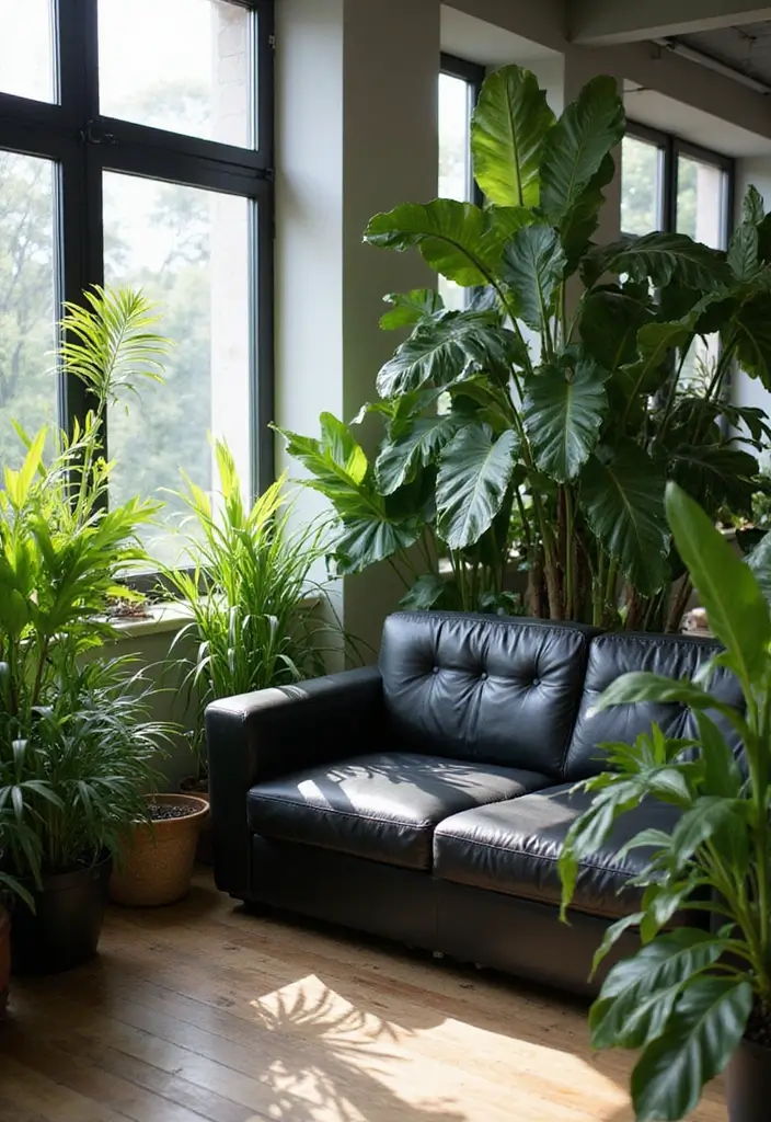 29 Black Leather Couch Office Decor Ideas For Professional Spaces 3 29 Black Leather Couch Office Decor Ideas For Professional Spaces - 3. Add a Pop of Green with Indoor Plants