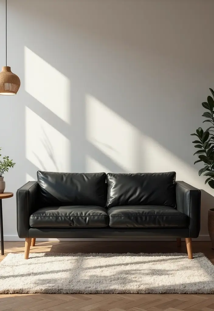29 Black Leather Couch Office Decor Ideas For Professional Spaces 18 29 Black Leather Couch Office Decor Ideas For Professional Spaces - 6. Use Rugs to Define Spaces