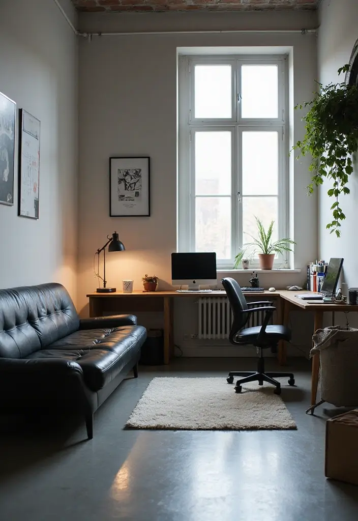 29 Black Leather Couch Office Decor Ideas For Professional Spaces 39 29 Black Leather Couch Office Decor Ideas For Professional Spaces - 9. Create a Functional Workspace
