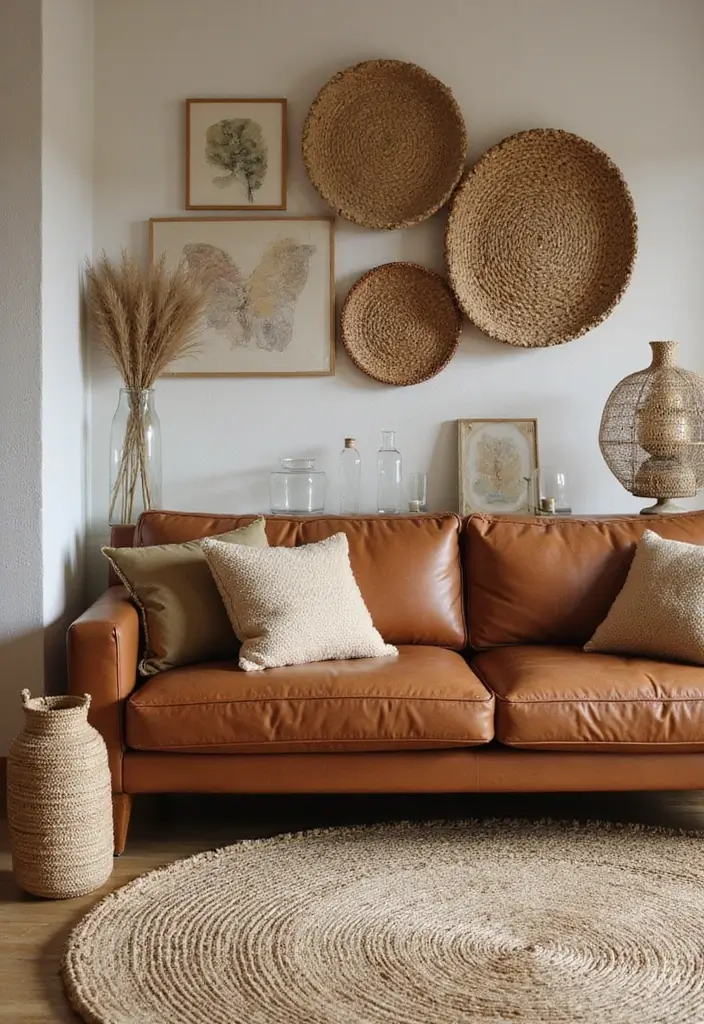 29 Cozy Living Room Decor Tips Featuring Leather Sofas 57 29 Cozy Living Room Decor Tips Featuring Leather Sofas - 23. Differentiate with Multi-Textured Decor