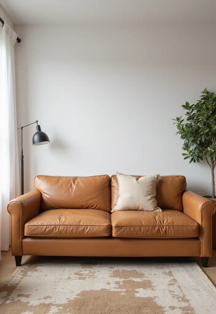 29 Cozy Living Room Decor Tips Featuring Leather Sofas 91 29 Cozy Living Room Decor Tips Featuring Leather Sofas - 29. Limit Clutter for a Peaceful Space