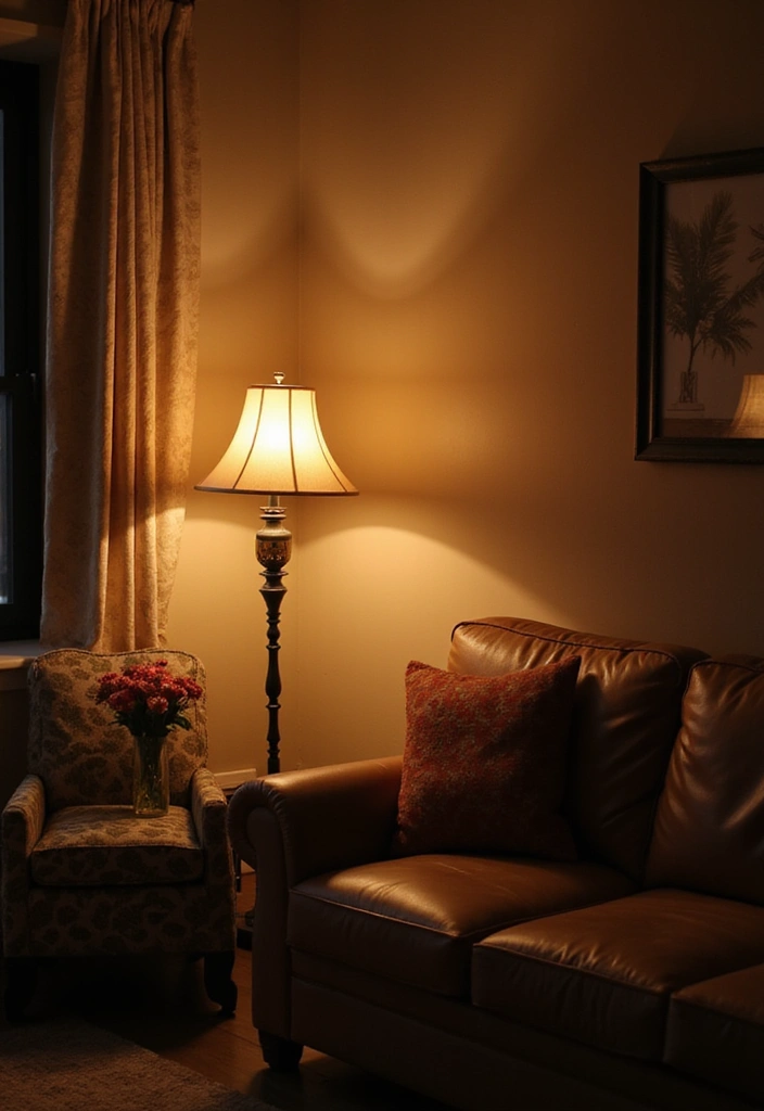 29 Cozy Living Room Decor Tips Featuring Leather Sofas 12 29 Cozy Living Room Decor Tips Featuring Leather Sofas - 4. Layer Your Lighting