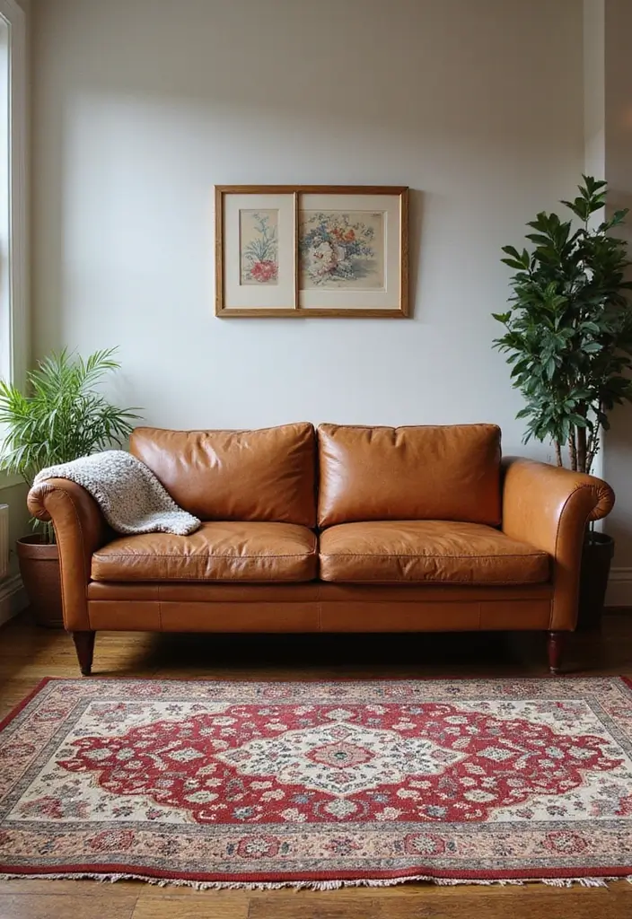 29 Cozy Living Room Decor Tips Featuring Leather Sofas 23 29 Cozy Living Room Decor Tips Featuring Leather Sofas - 7. Play with Rugs
