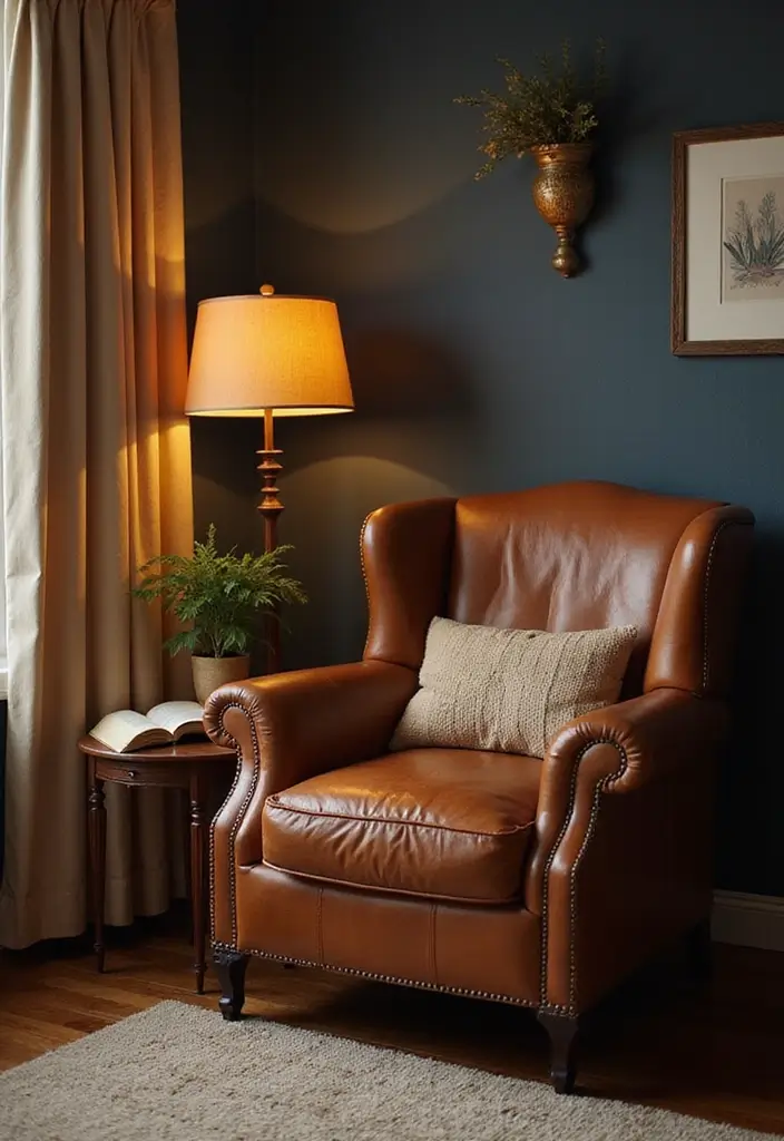 29 Cozy Living Room Decor Tips Featuring Leather Sofas 24 29 Cozy Living Room Decor Tips Featuring Leather Sofas - 8. Create a Reading Nook