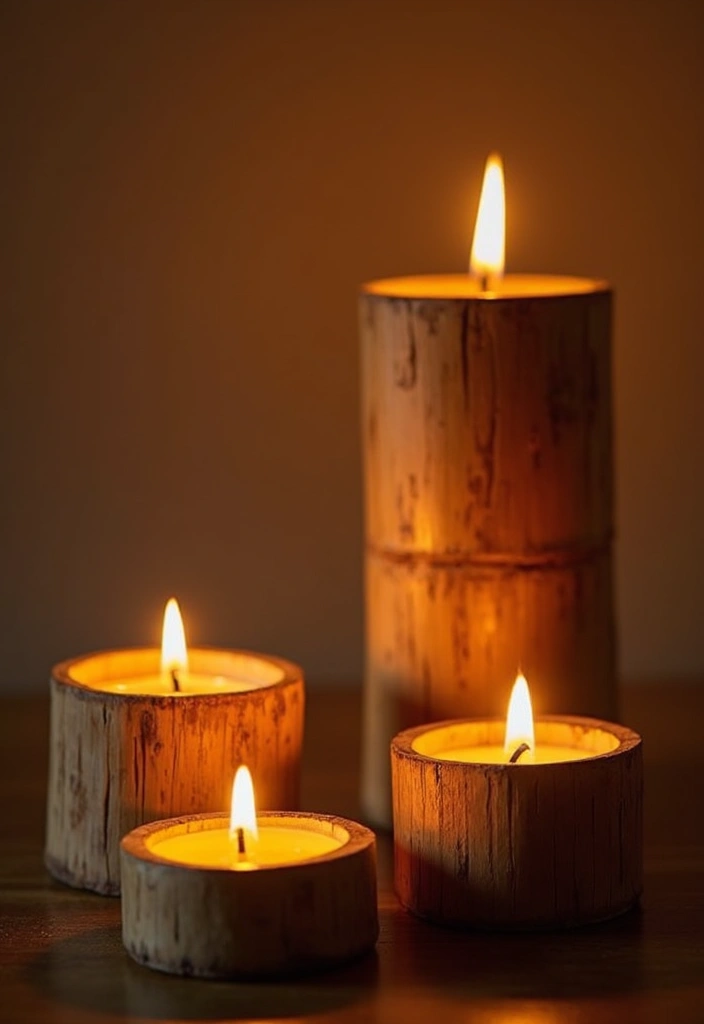 29 DIY Bamboo Wall Decor Projects For Stylish Homes 39 29 DIY Bamboo Wall Decor Projects For Stylish Homes - 15. Bamboo Candle Holders