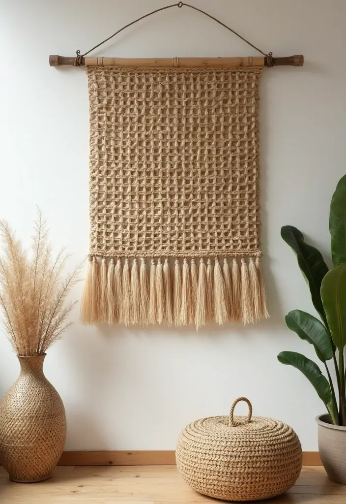 29 DIY Bamboo Wall Decor Projects For Stylish Homes 73 29 DIY Bamboo Wall Decor Projects For Stylish Homes - 29. Bamboo Fabric Wall Hanging