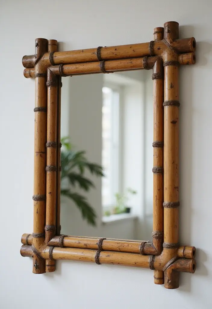 29 DIY Bamboo Wall Decor Projects For Stylish Homes 10 29 DIY Bamboo Wall Decor Projects For Stylish Homes - 4. Bamboo Framed Mirrors
