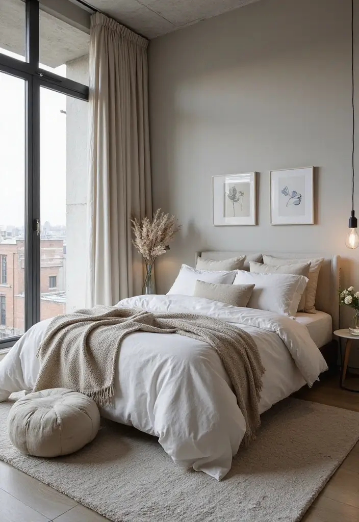 29 Industrial Bedroom Decor Ideas For Urban Comfort - 10. Neutral Color Palette