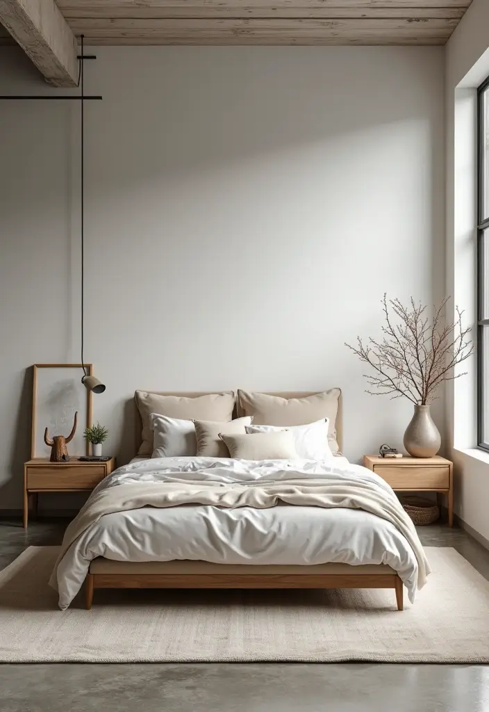 29 Industrial Bedroom Decor Ideas For Urban Comfort - 11. Minimalist Approach