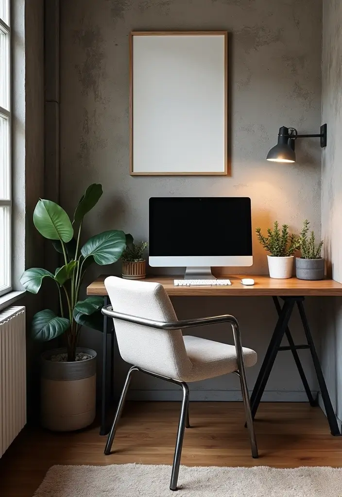 29 Industrial Bedroom Decor Ideas For Urban Comfort - 13. Functional Desk Space