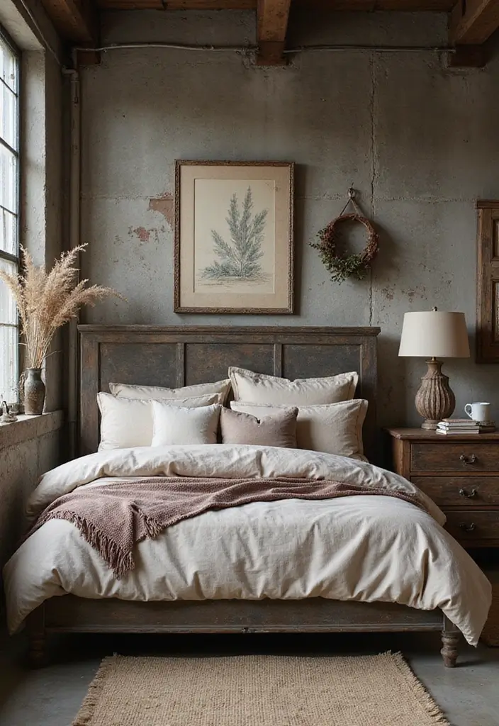 29 Industrial Bedroom Decor Ideas For Urban Comfort - 23. Rustic Industrial Decor