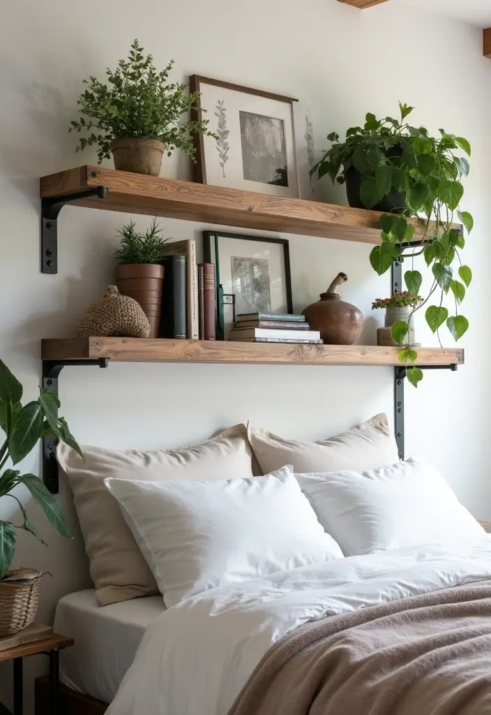 29 Industrial Bedroom Decor Ideas For Urban Comfort - 9. Open Shelving