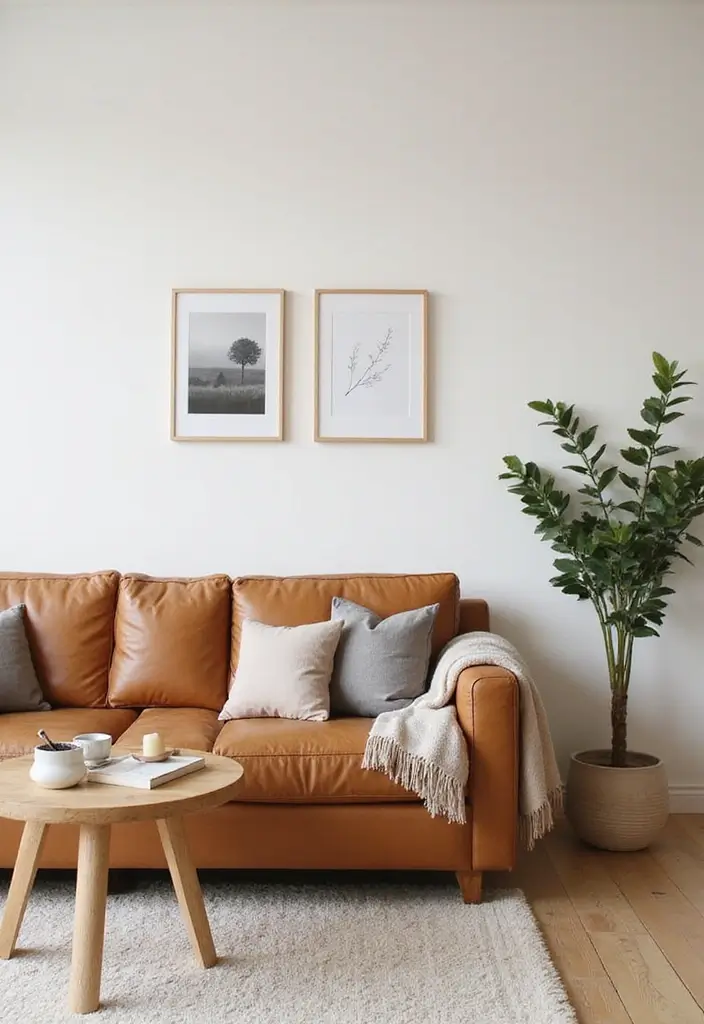 29 Leather Recliner Sofa Living Room Decor Ideas You Must Try - 11. Scandinavian Simplicity