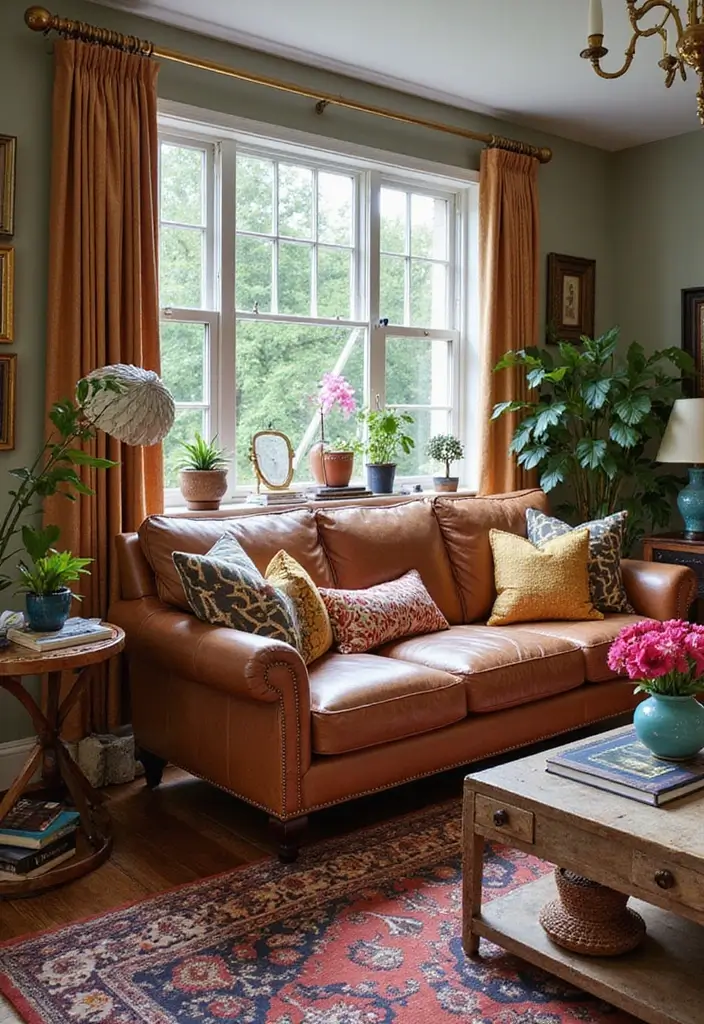 29 Leather Recliner Sofa Living Room Decor Ideas You Must Try - 13. Eclectic Styles