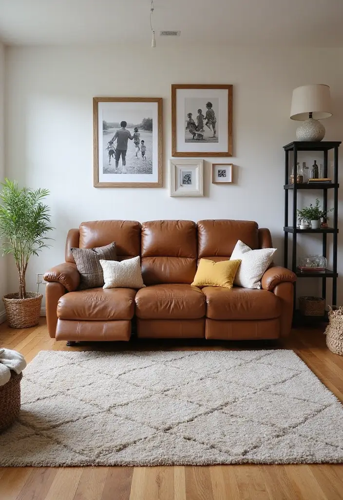 29 Leather Recliner Sofa Living Room Decor Ideas You Must Try - 19. Family-Friendly Spaces