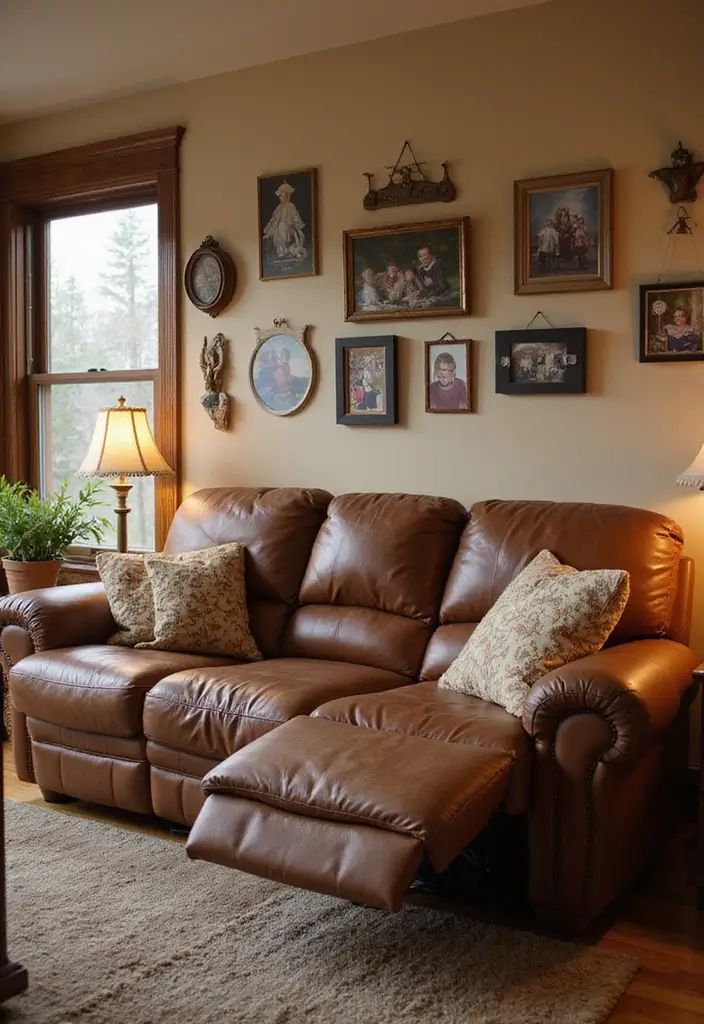 29 Leather Recliner Sofa Living Room Decor Ideas You Must Try - 26. Personal Touches