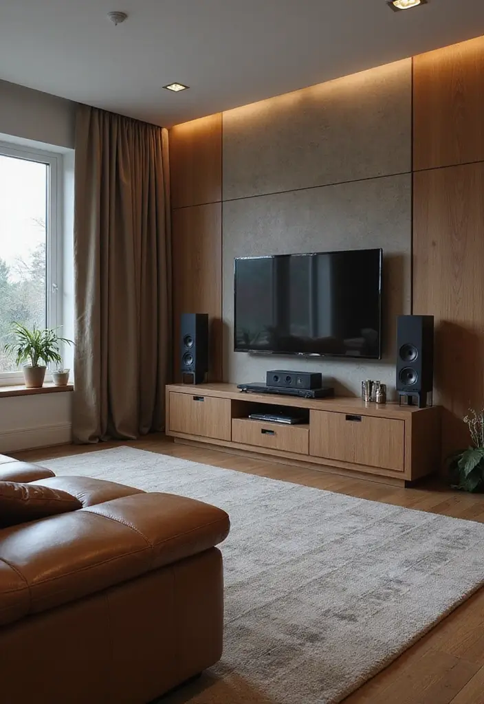 29 Leather Recliner Sofa Living Room Decor Ideas You Must Try - 28. Tech Integration