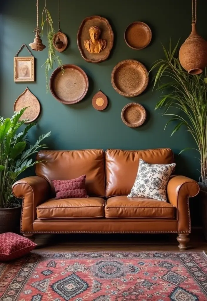 29 Leather Recliner Sofa Living Room Decor Ideas You Must Try - 29. Cultural Influences
