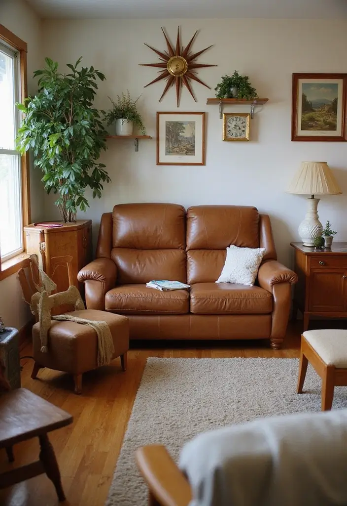 29 Leather Recliner Sofa Living Room Decor Ideas You Must Try - 3. Mid-Century Modern Mix
