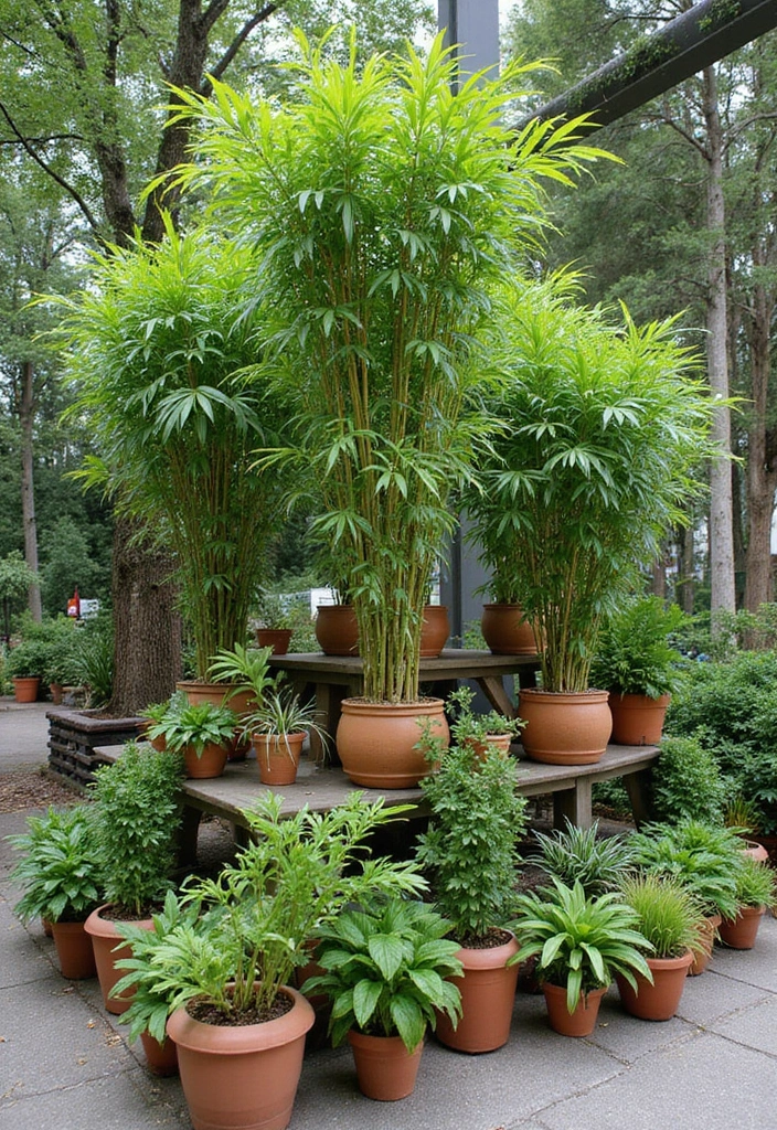 29 Lucky Bamboo Plant Decor Ideas For Good Vibes At Home - 14. Multi-Level Plant Display