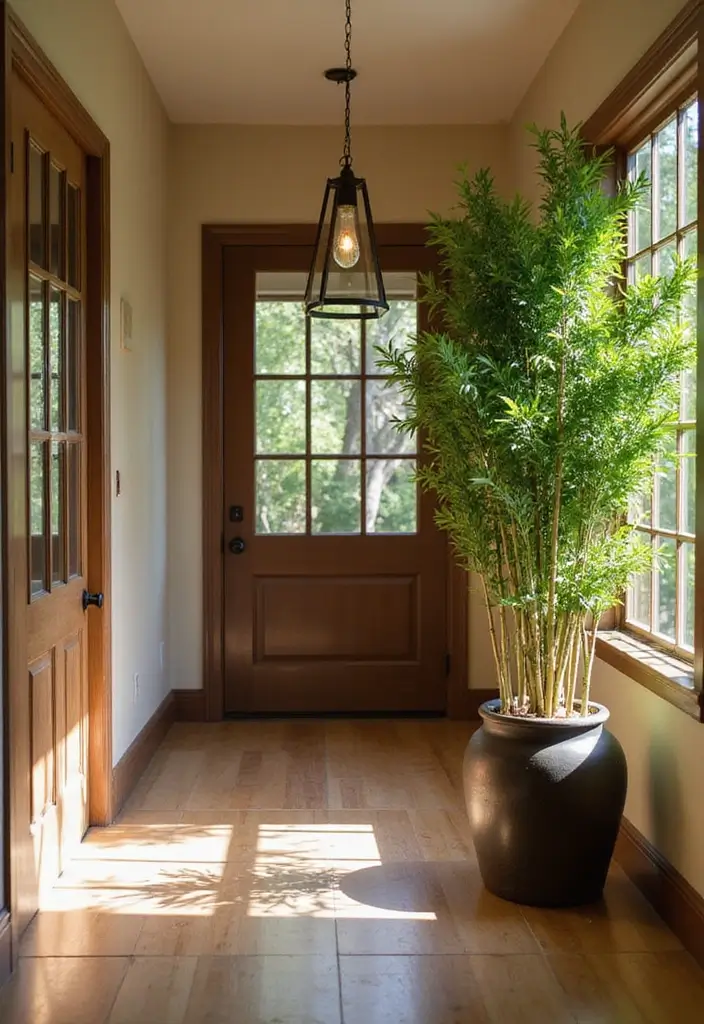 29 Lucky Bamboo Plant Decor Ideas For Good Vibes At Home - 16. Lucky Bamboo for Entryways