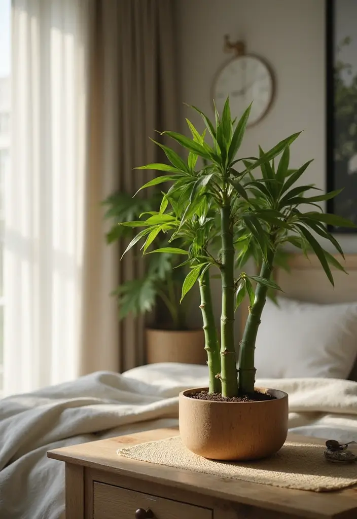 29 Lucky Bamboo Plant Decor Ideas For Good Vibes At Home - 17. Lucky Bamboo in a Bedroom