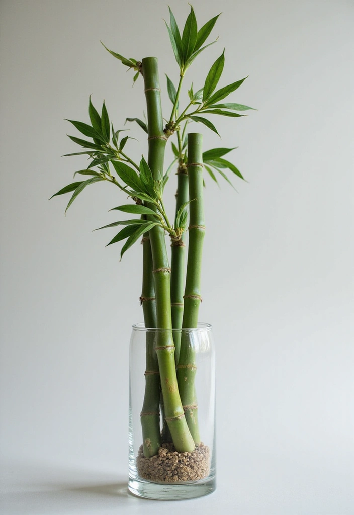 29 Lucky Bamboo Plant Decor Ideas For Good Vibes At Home - 21. Lucky Bamboo in a Glass Container