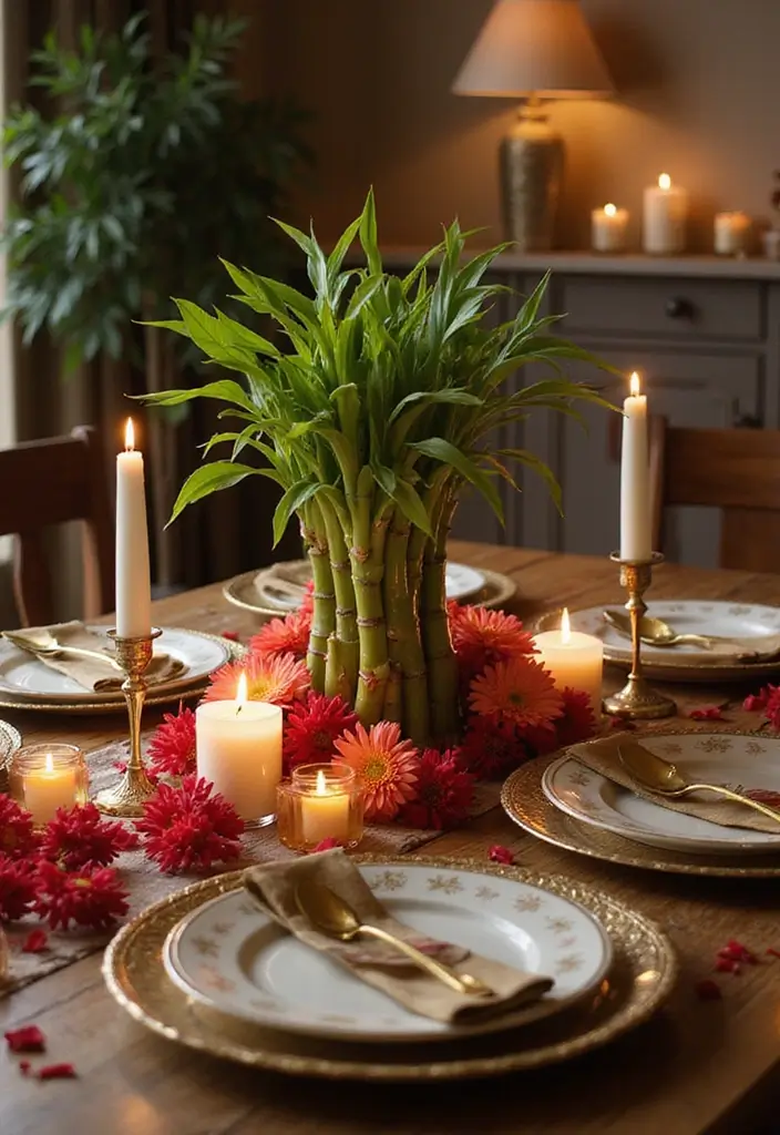 29 Lucky Bamboo Plant Decor Ideas For Good Vibes At Home - 28. Lucky Bamboo for Seasonal Centerpieces