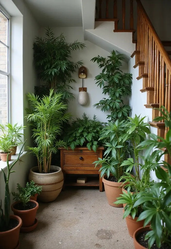 29 Lucky Bamboo Plant Decor Ideas For Good Vibes At Home - 9. Bamboo Under the Stairs