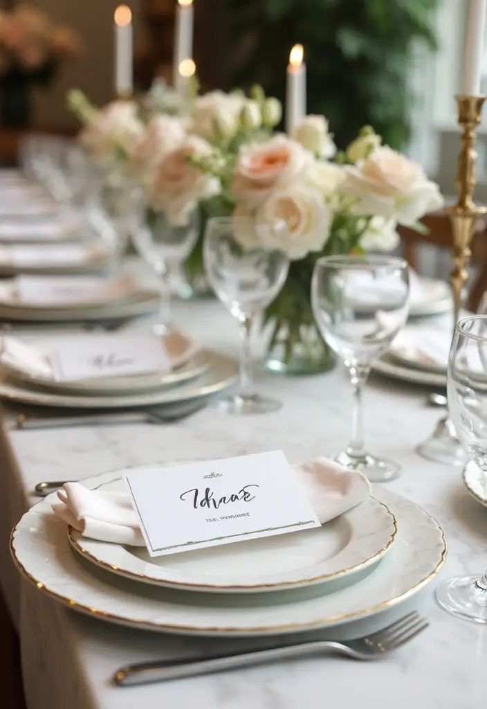 29 Marble Dining Table Decor Ideas For Sophisticated Dining 18 29 Marble Dining Table Decor Ideas For Sophisticated Dining - 10. Charming Place Cards