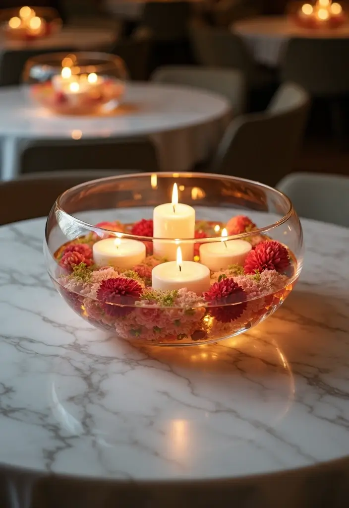 29 Marble Dining Table Decor Ideas For Sophisticated Dining 31 29 Marble Dining Table Decor Ideas For Sophisticated Dining - 17. Floating Centerpieces