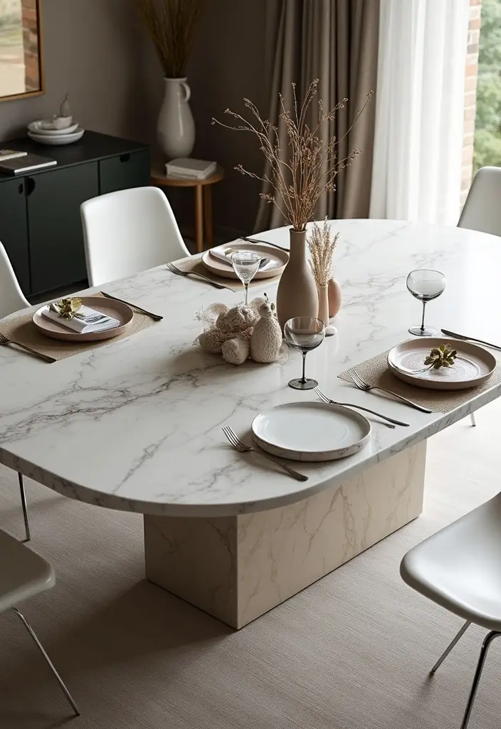 29 Marble Dining Table Decor Ideas For Sophisticated Dining 32 29 Marble Dining Table Decor Ideas For Sophisticated Dining - 18. Thematic Decor