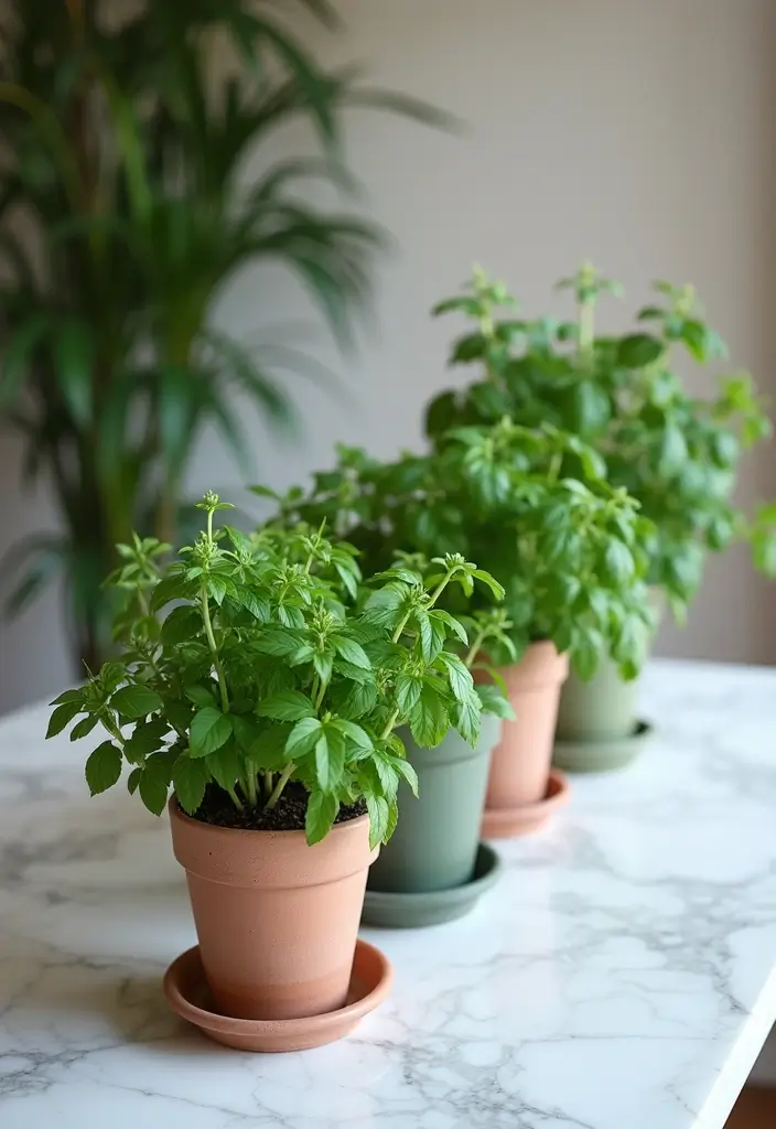 29 Marble Dining Table Decor Ideas For Sophisticated Dining 48 29 Marble Dining Table Decor Ideas For Sophisticated Dining - 24. Fresh Herbs as Decor