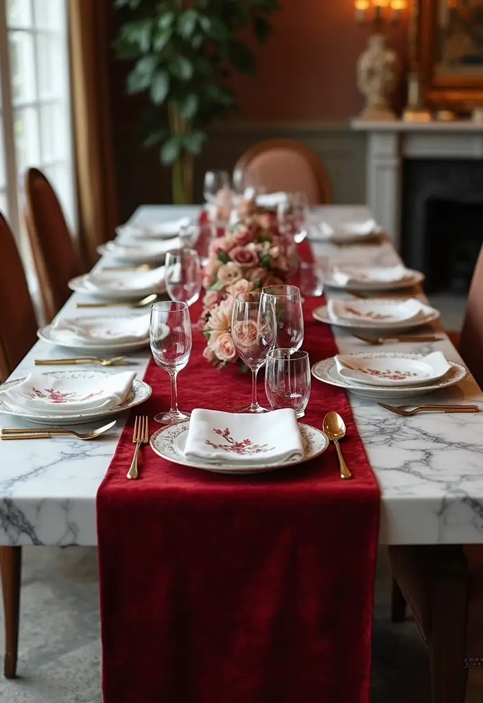 29 Marble Dining Table Decor Ideas For Sophisticated Dining 12 29 Marble Dining Table Decor Ideas For Sophisticated Dining - 6. Luxurious Fabrics