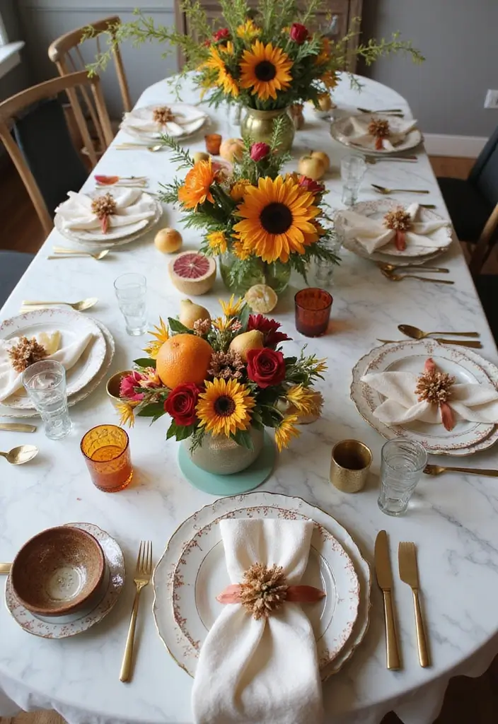 29 Marble Dining Table Decor Ideas For Sophisticated Dining 17 29 Marble Dining Table Decor Ideas For Sophisticated Dining - 9. Seasonal Decorations