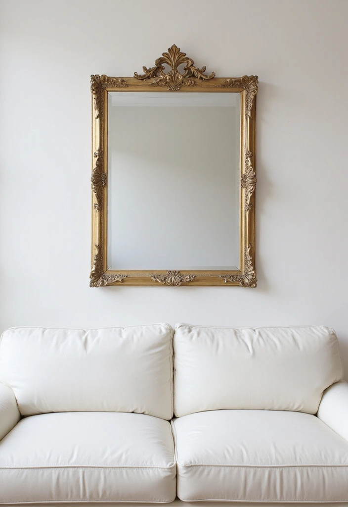 29 White Leather Sofa Decor Ideas For Elegant Living Rooms 81 29 White Leather Sofa Decor Ideas For Elegant Living Rooms - 25. Custom Framed Mirrors