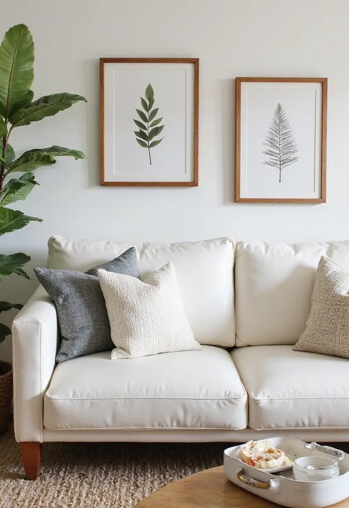 29 White Leather Sofa Decor Ideas For Elegant Living Rooms 96 29 White Leather Sofa Decor Ideas For Elegant Living Rooms - 28. Seasonal Decor Swaps