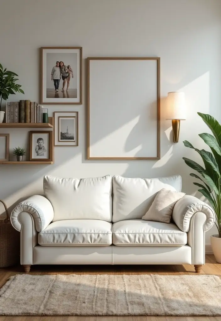 29 White Leather Sofa Decor Ideas For Elegant Living Rooms 101 29 White Leather Sofa Decor Ideas For Elegant Living Rooms - 29. Personal Touches