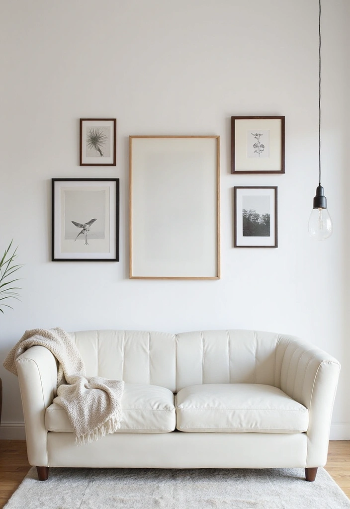 29 White Leather Sofa Decor Ideas For Elegant Living Rooms 10 29 White Leather Sofa Decor Ideas For Elegant Living Rooms - 4. Artful Wall Decor