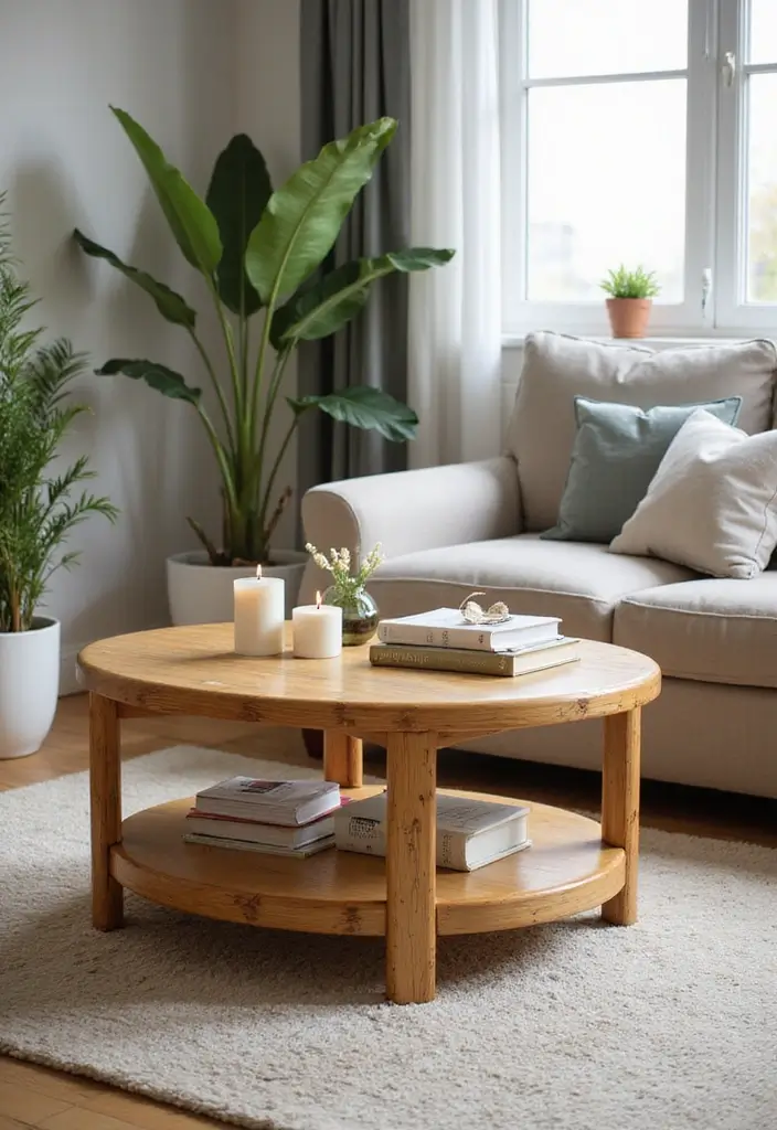 30+ Bamboo Living Room Decor Ideas For A Zen Aesthetic - 1. Bamboo Coffee Table