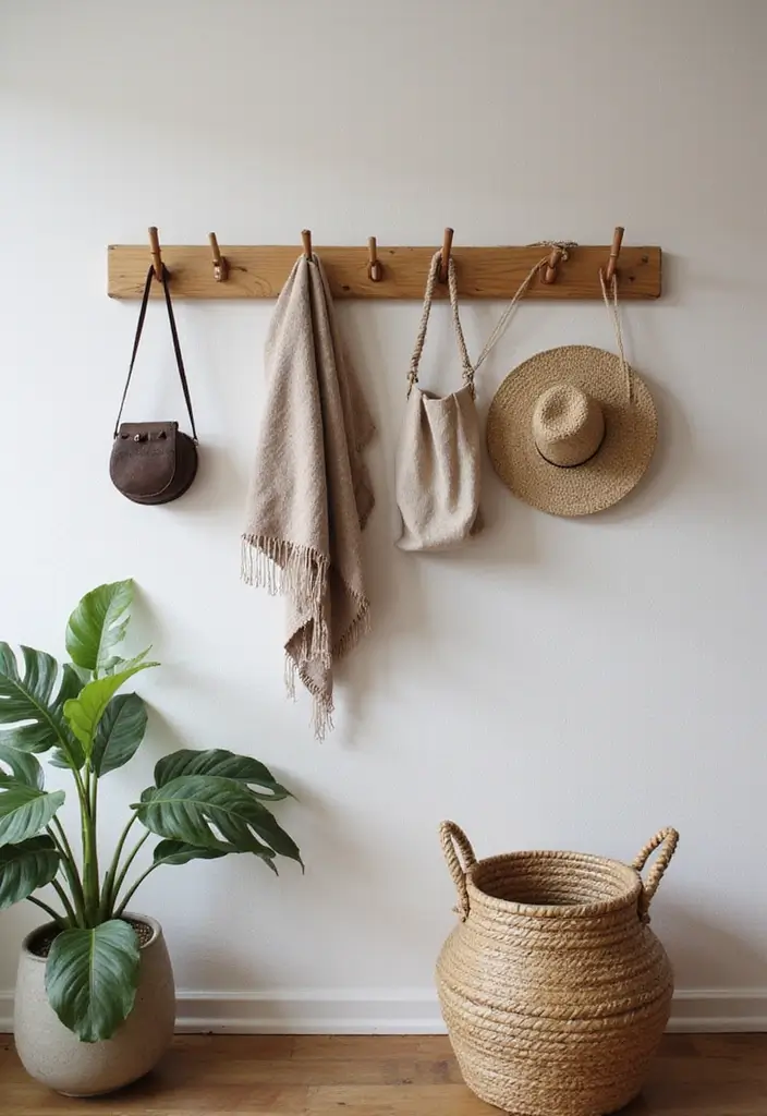 30+ Bamboo Living Room Decor Ideas For A Zen Aesthetic - 13. Bamboo Wall Hooks