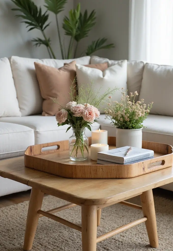 30+ Bamboo Living Room Decor Ideas For A Zen Aesthetic - 23. Bamboo Serving Tray
