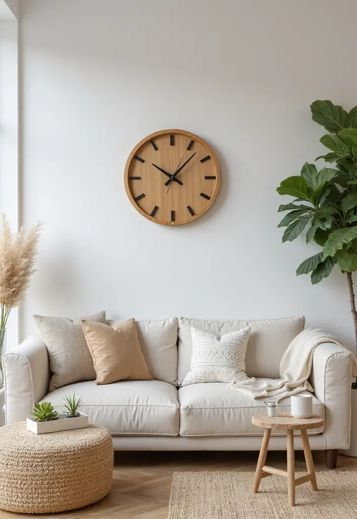 30+ Bamboo Living Room Decor Ideas For A Zen Aesthetic - 24. Bamboo Wall Clocks