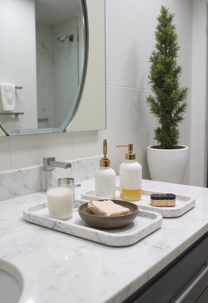 30+ Black And White Marble Bathroom Decor Ideas For Modern Homes 50 30+ Black And White Marble Bathroom Decor Ideas For Modern Homes - 22. Decorative Marble Trays