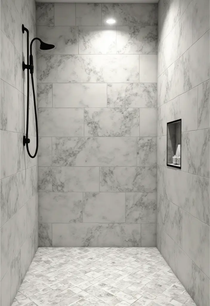 30+ Black And White Marble Bathroom Decor Ideas For Modern Homes 62 30+ Black And White Marble Bathroom Decor Ideas For Modern Homes - 24. Creative Marble Tile Layouts