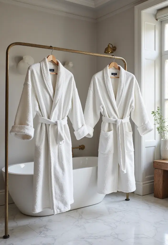 30+ Black And White Marble Bathroom Decor Ideas For Modern Homes 66 30+ Black And White Marble Bathroom Decor Ideas For Modern Homes - 26. Chic Marble Bathrobes