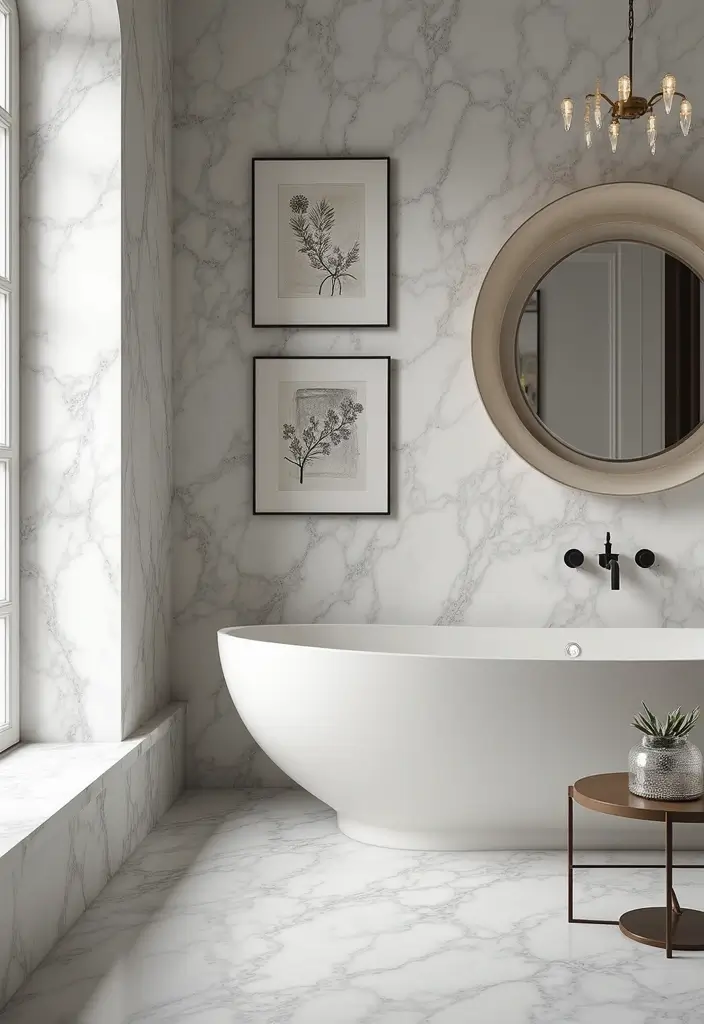 30+ Black And White Marble Bathroom Decor Ideas For Modern Homes 78 30+ Black And White Marble Bathroom Decor Ideas For Modern Homes - 30. Marble Decorative Accents